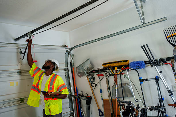 Professional Garage Door Panel Replacement technician working in Circle D-KC Estates, TX